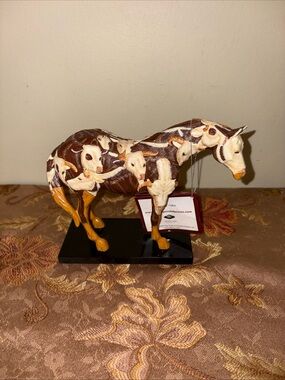 Brown & Cream Patterned Horse Sculpture - Branded Trail of Painted Ponies